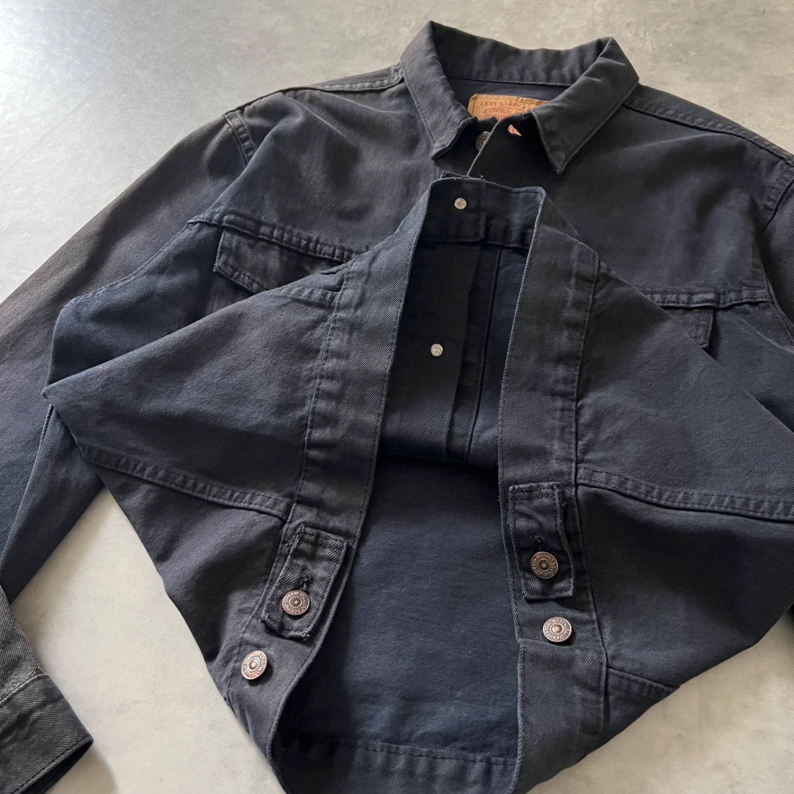 90s Levi's 70503 black denim jacket リーバイス 後染め ブラック