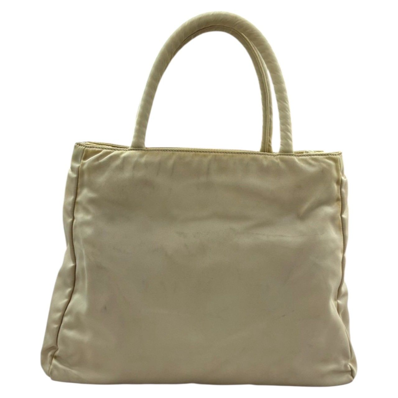 PRADA プラダ テスート 三角ロゴプレート ホワイト シルバー金具