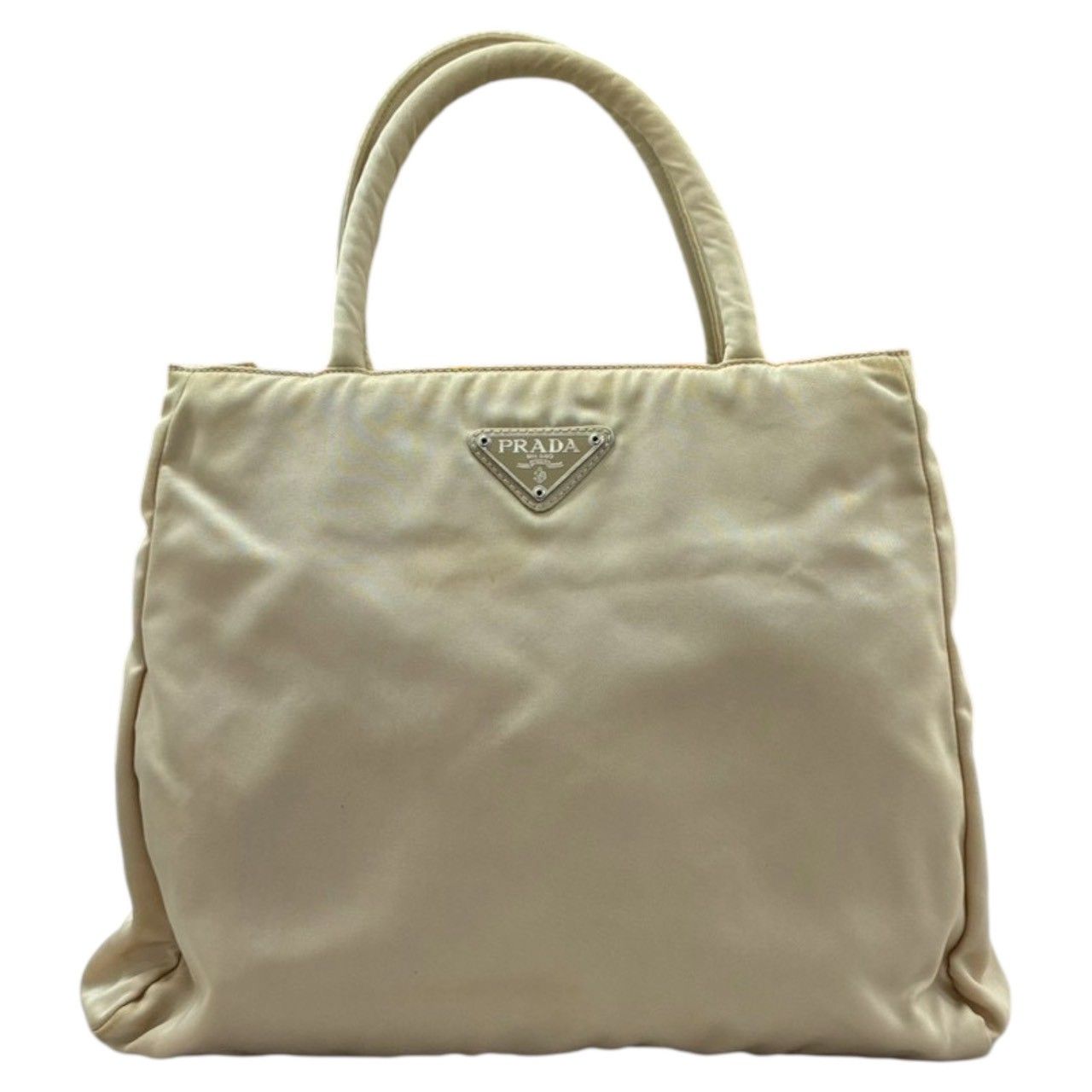 PRADA プラダ テスート 三角ロゴプレート ホワイト シルバー金具