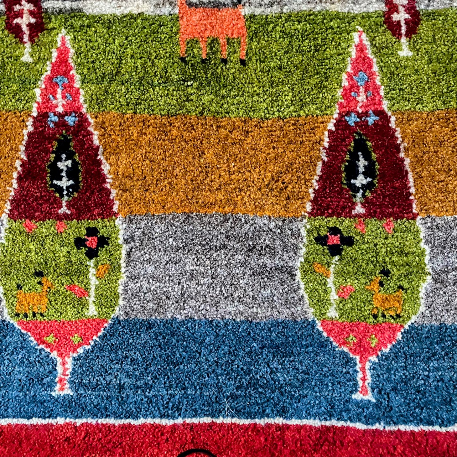 ペルシャ ギャッベ 本物 手織り ペルシャLolbaft サイズ 37×39cm ペルシャ ギャッベ 61×91cm 本物 手織り Lolbaft (ロルバフト