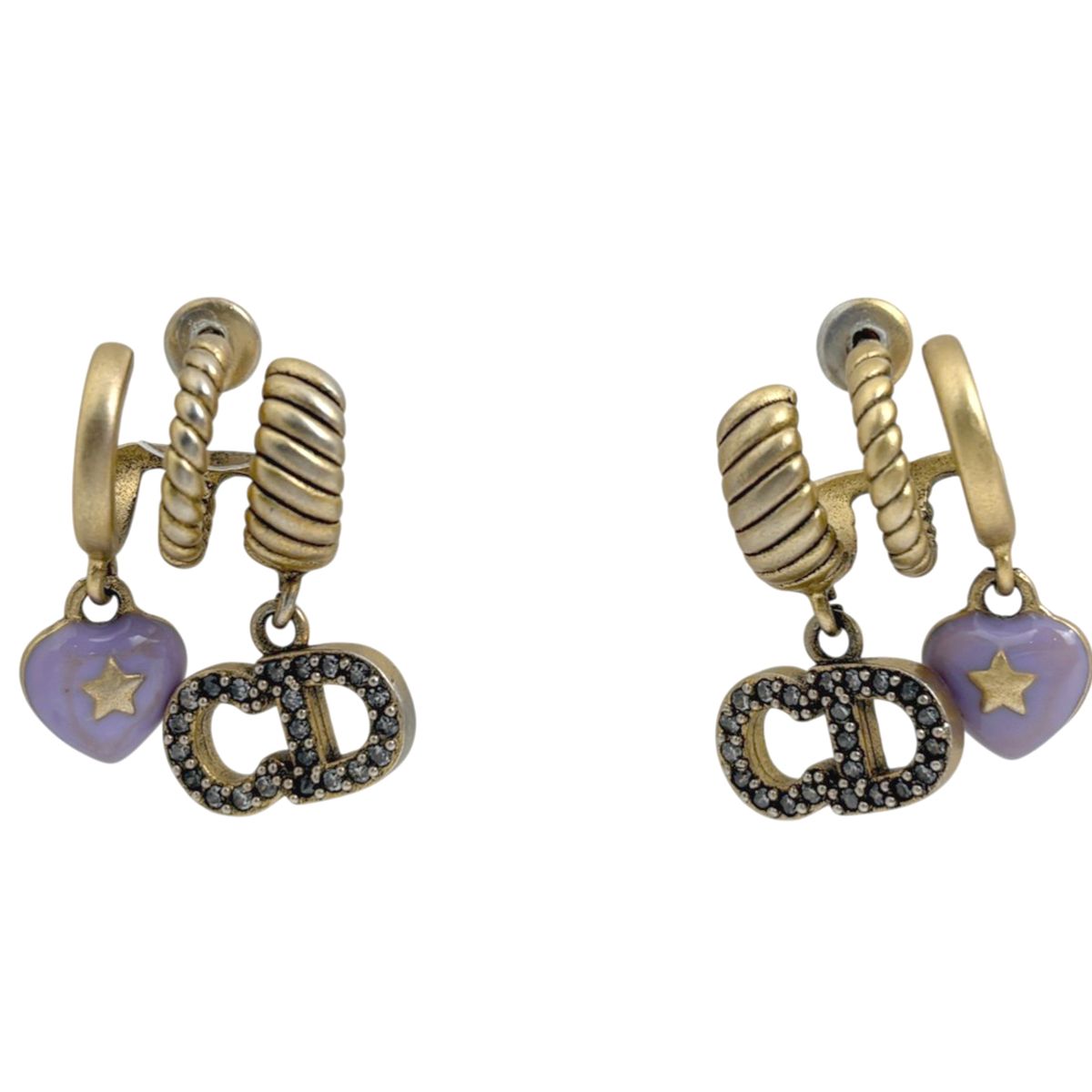 クリスチャンディオール Christian Dior ロゴ ラインストーン ピアス