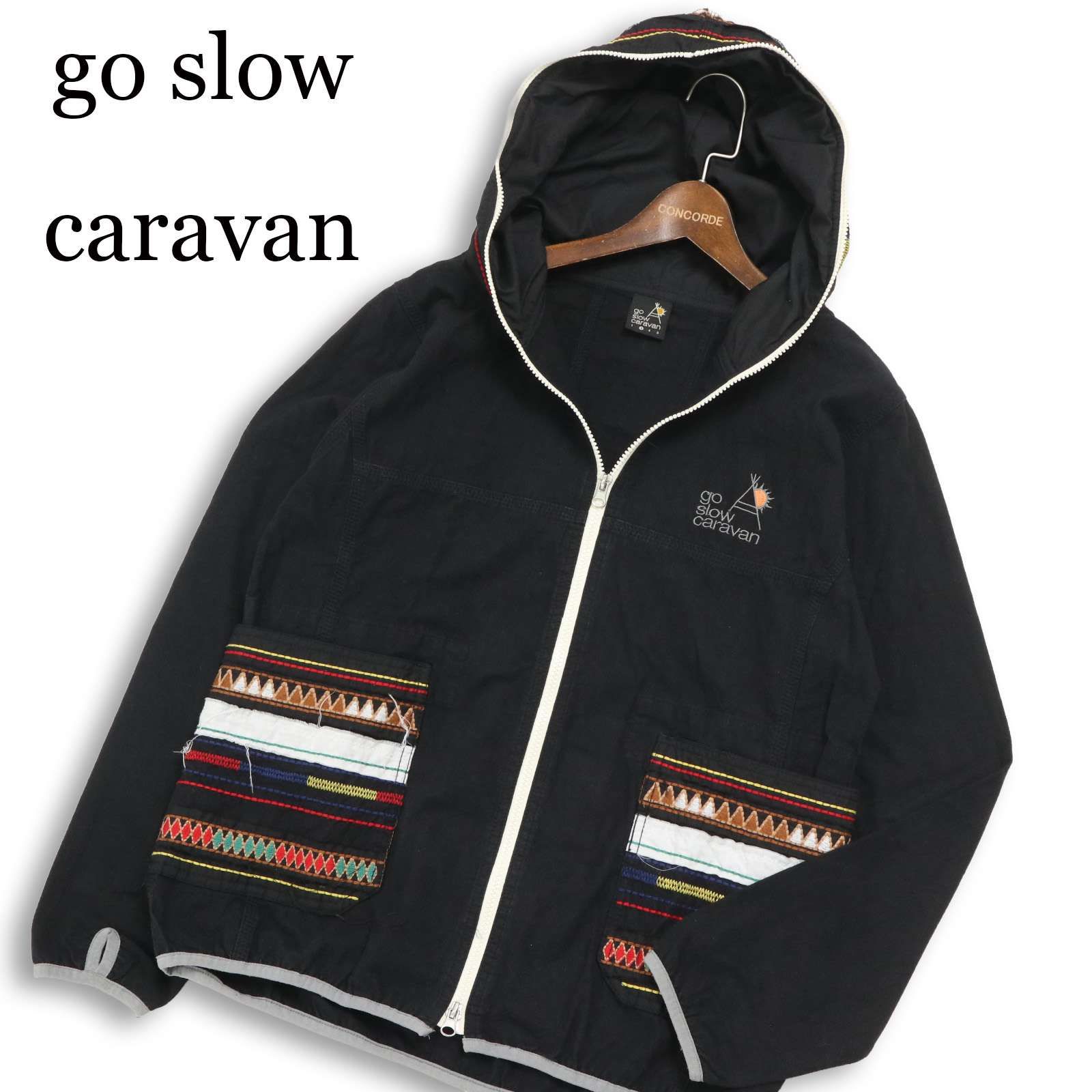 go slow caravan ゴースローキャラバン ロゴ刺繍☆ ネイティブ ジップ 