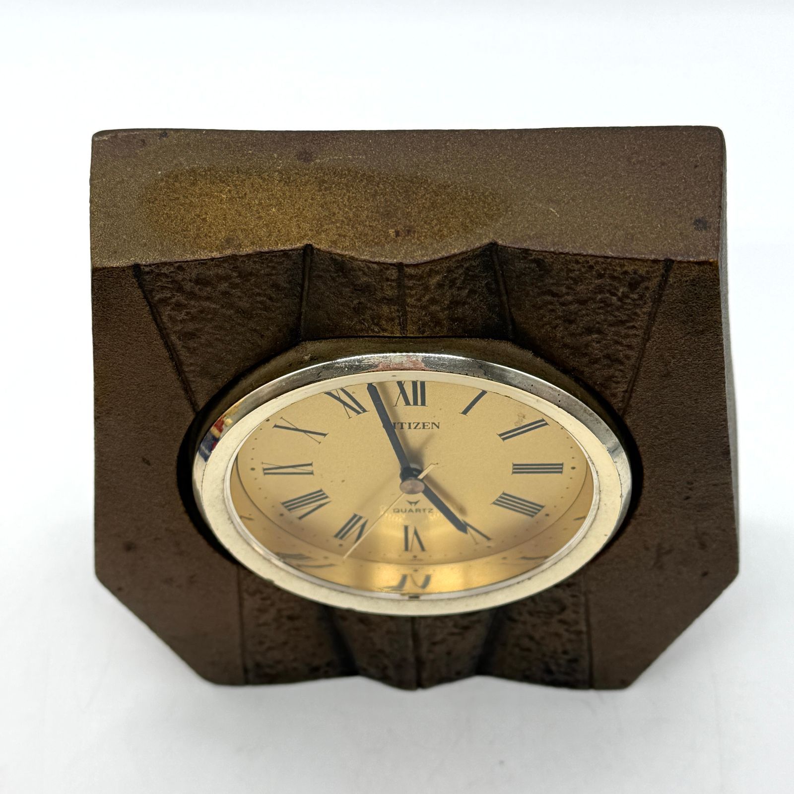 CITIZEN（シチズン）クォーツ置時計 金属製 ジャンク品 昭和レトロ