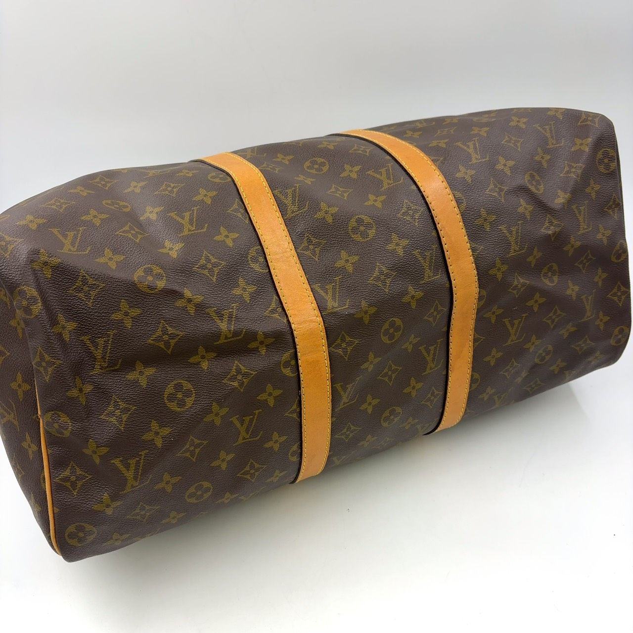 LOUIS VUITTON キーポル50 モノグラム モノグラム レザー×PVC ブラウン