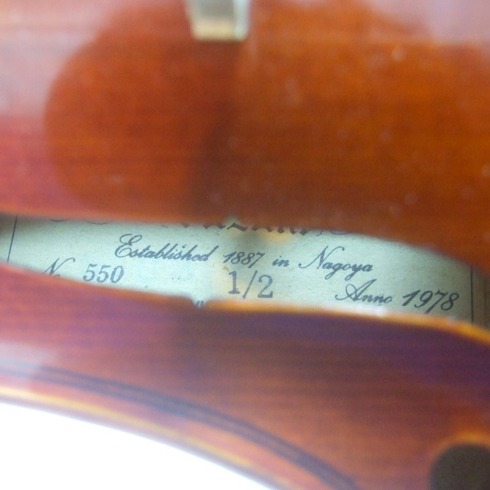 希少 1/2 スズキバイオリン No550 虎杢 1978年 高グレード分数 ドイツ