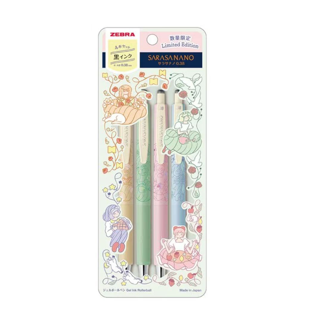 限定 ゼブラ サラサナノ 0.38mm 黒インク4本セット My Little Joy with