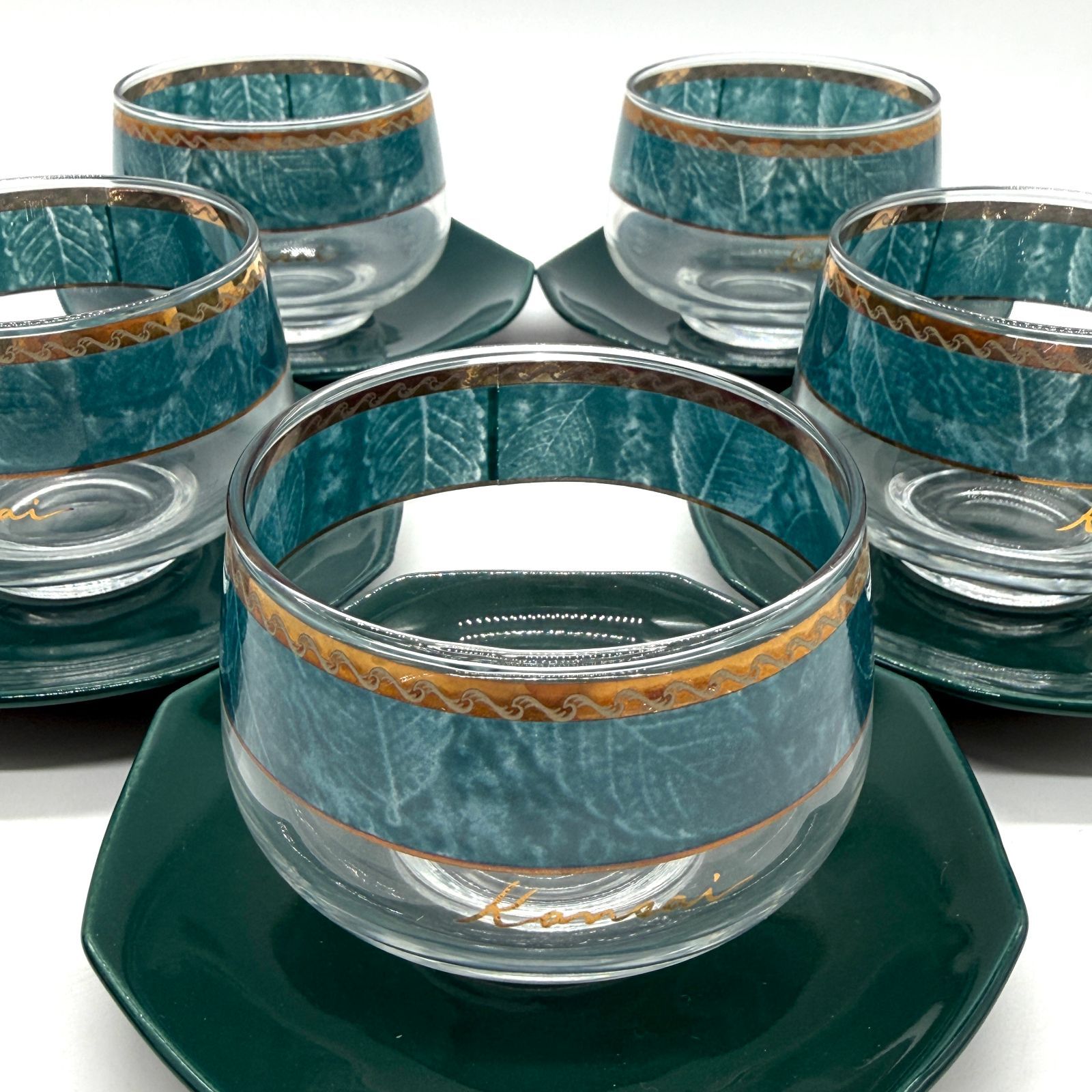 未使用品】山本寛斎 kansai fine china ガラス冷茶 5客セット 箱付き