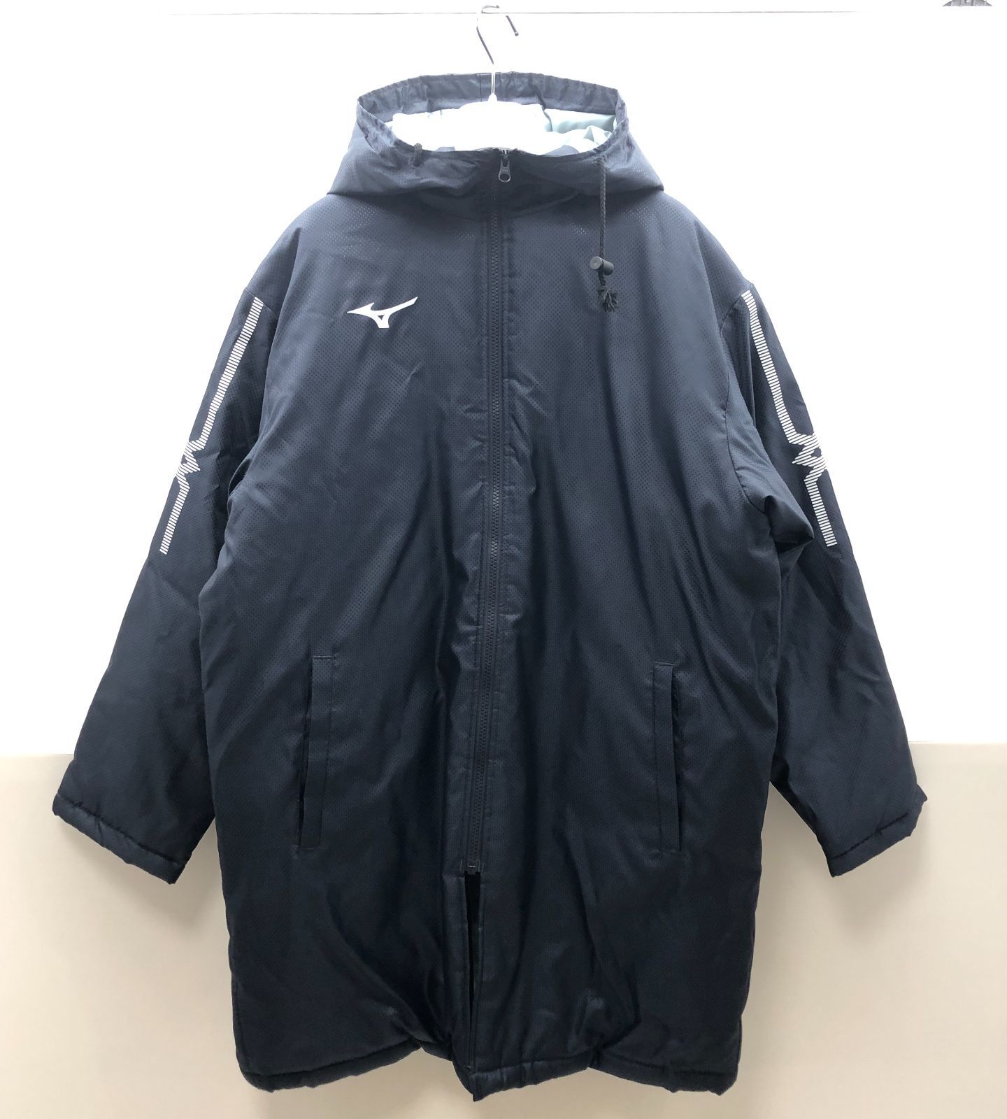 Mizuno ネイビー ダウンベンチコート XL Mizuno ミズノ ベンチコート