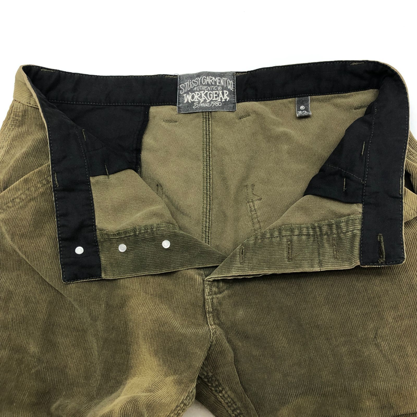 STUSSY WORKGEAR メンズ コーデュロイ パンツ カーキ ス32サイズ 
