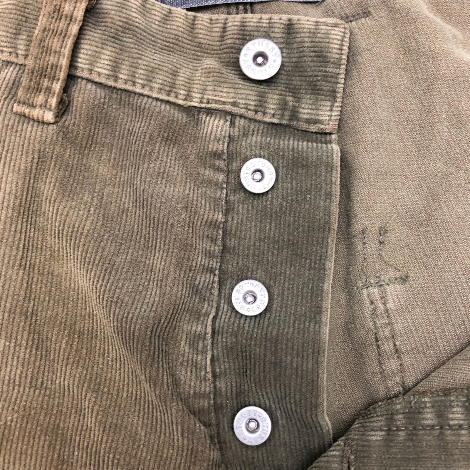STUSSY WORKGEAR メンズ コーデュロイ パンツ カーキ ス32サイズ 