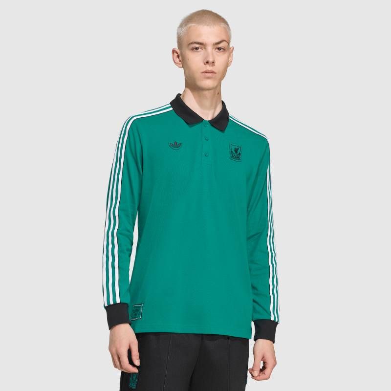 【送料無料・匿名配送】adidas Originals アディダス オリジナルス リヴァプール 25/26 Terrace Icon ポロシャツ 長袖 緑 新品 正規品