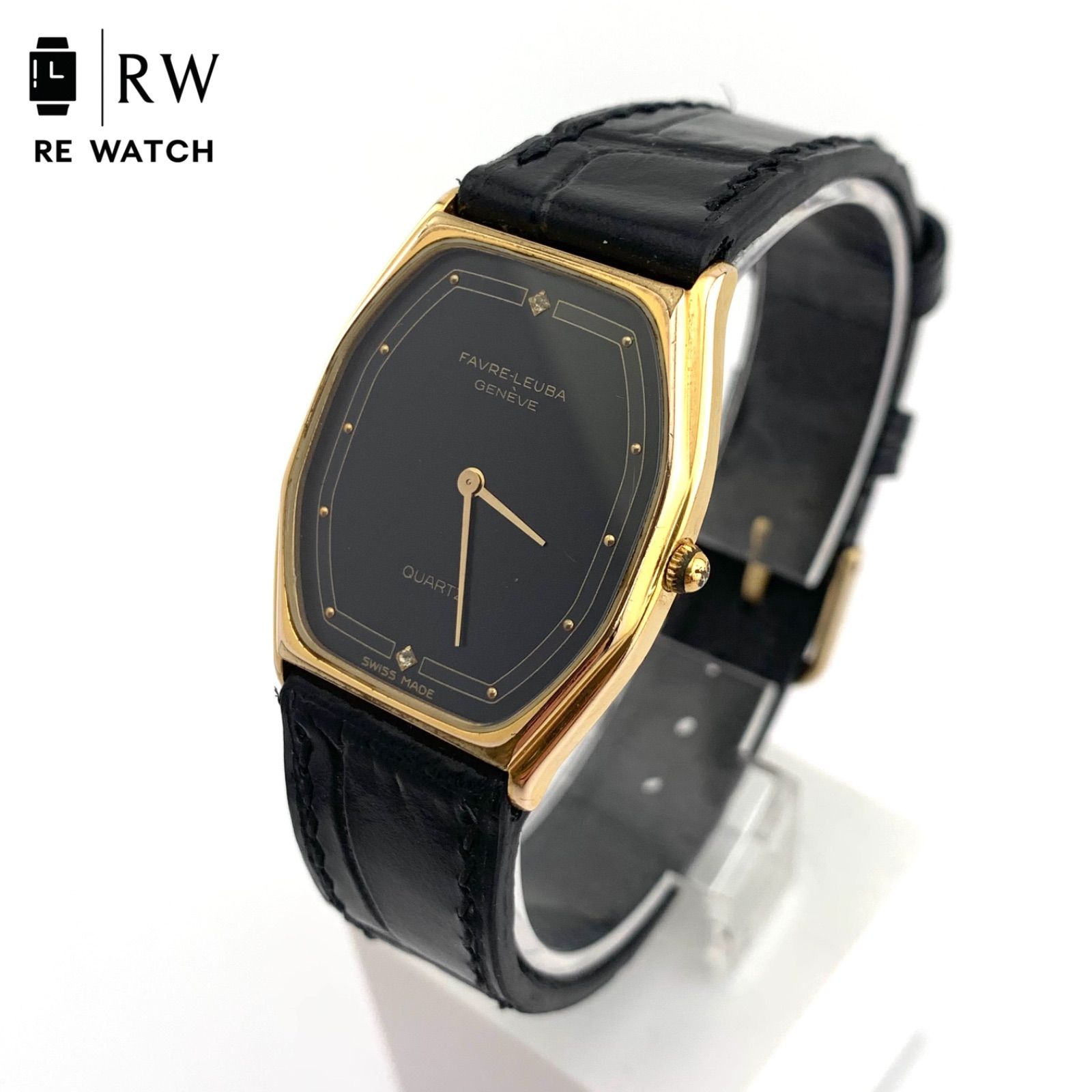 中古】FAVRE-LEUBA GENEVE クォーツ 腕時計 黒/金 - メルカリ