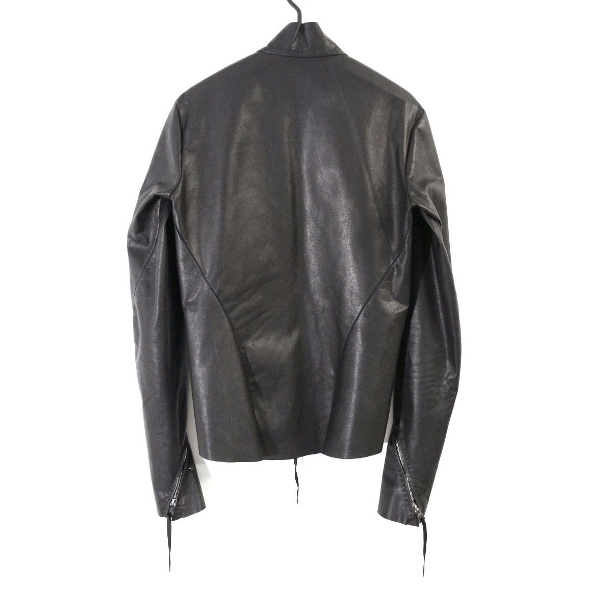 m.a+ エムエークロス zipped tall collar shirt カーフレザージップ 