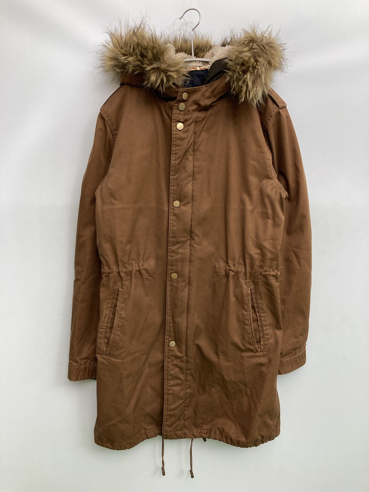 ZARA MAN ザラマン モッズコート USA S ブラウン コットン フェイク