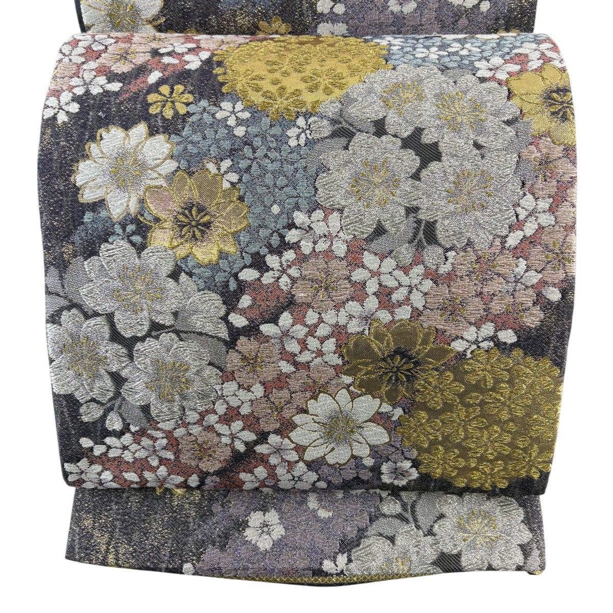 袋帯 秀品 桜 金銀糸 箔 灰色 六通 正絹 【中古】 - メルカリ