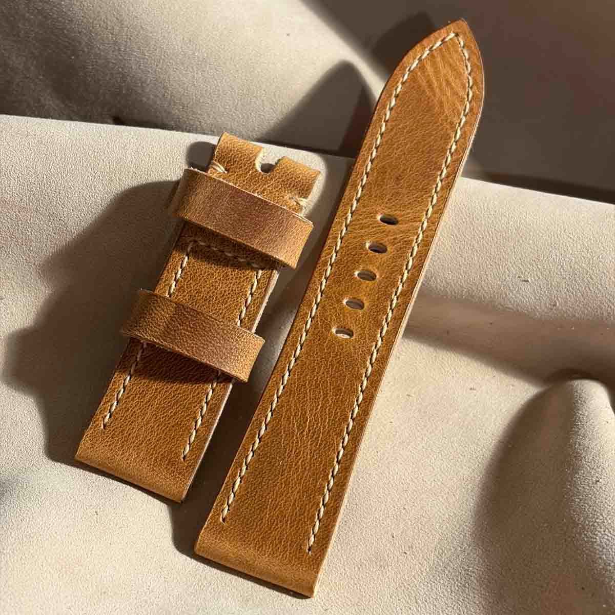 hor-249 HORWEEN ダービー / ナチュラル 腕時計ベルト (ラグ24mm