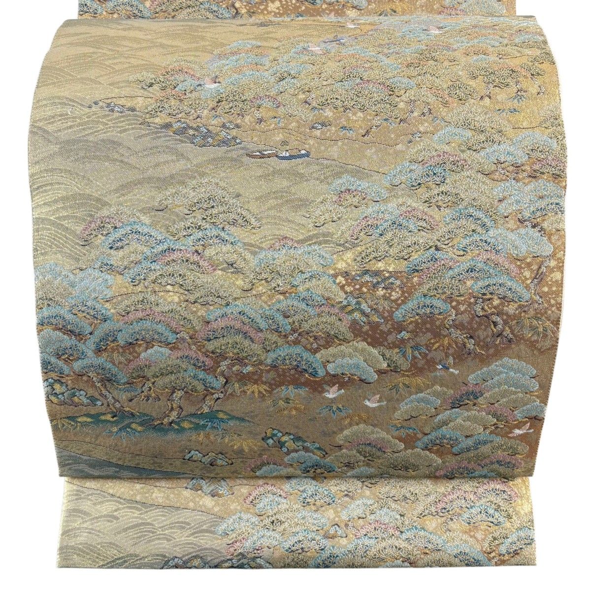 袋帯 秀品 松 鳥 金糸 箔 金色 六通 正絹 【中古】 - メルカリ