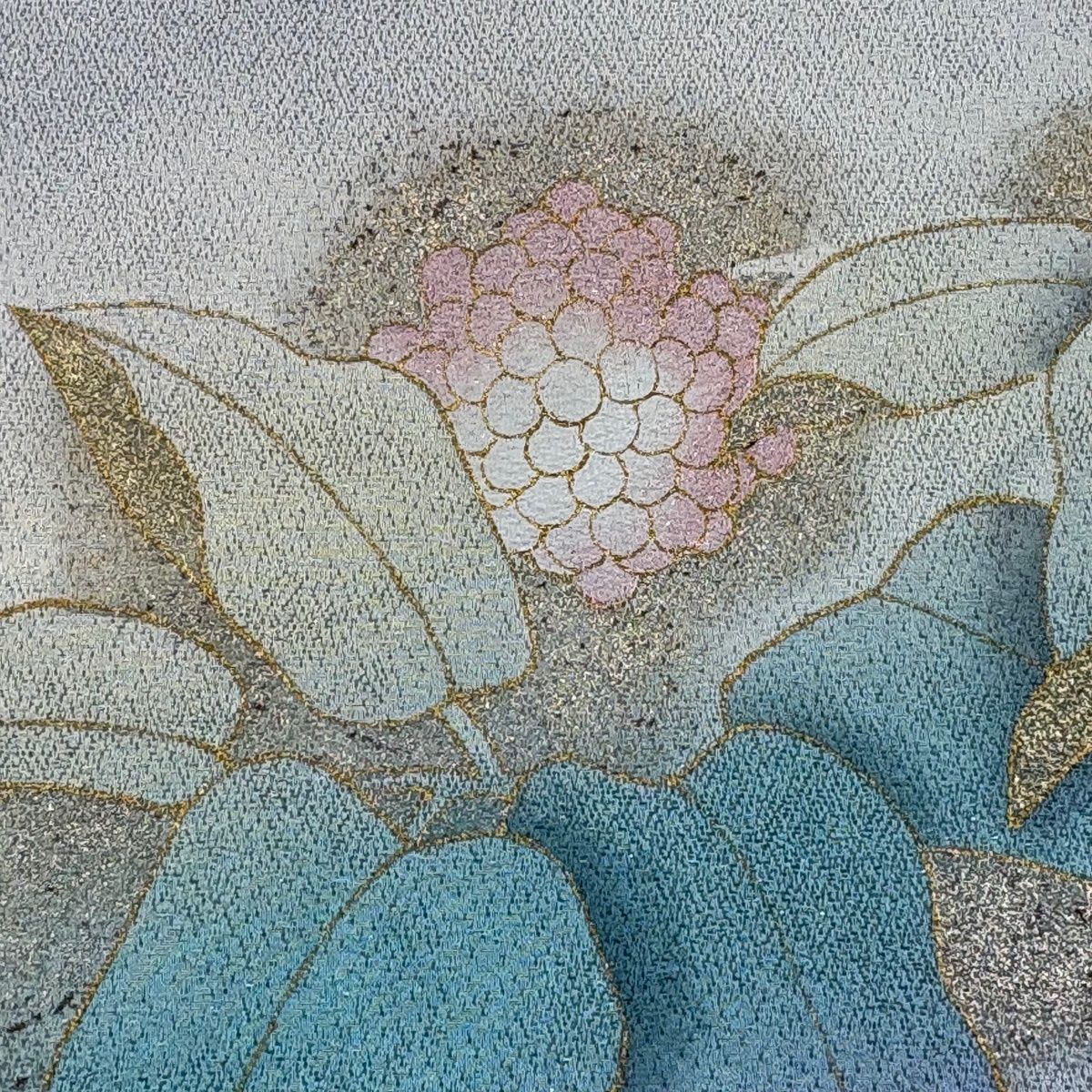 袋帯 秀品 枝花 銀通し 金彩 灰色 お太鼓柄 正絹 【中古】 - メルカリ