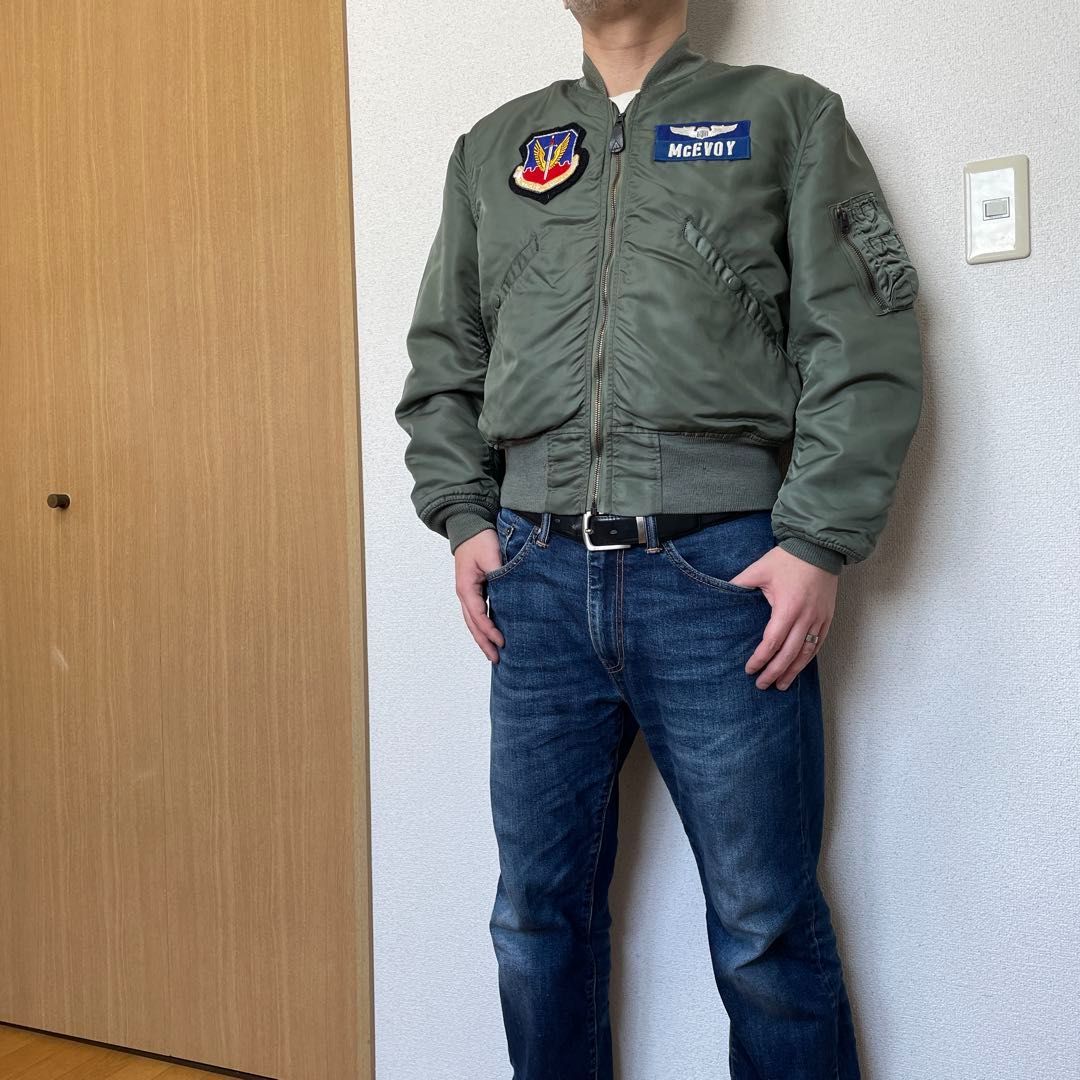 1965年製 米軍実物 L-2B ALPHA社製 MIL-J-7448G Mサイズ ワッペン付 裏