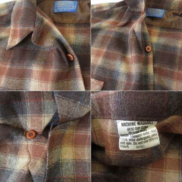 70s USA製 PENDLETON チェック柄 ボードシャツ XL ペンドルトン ウール