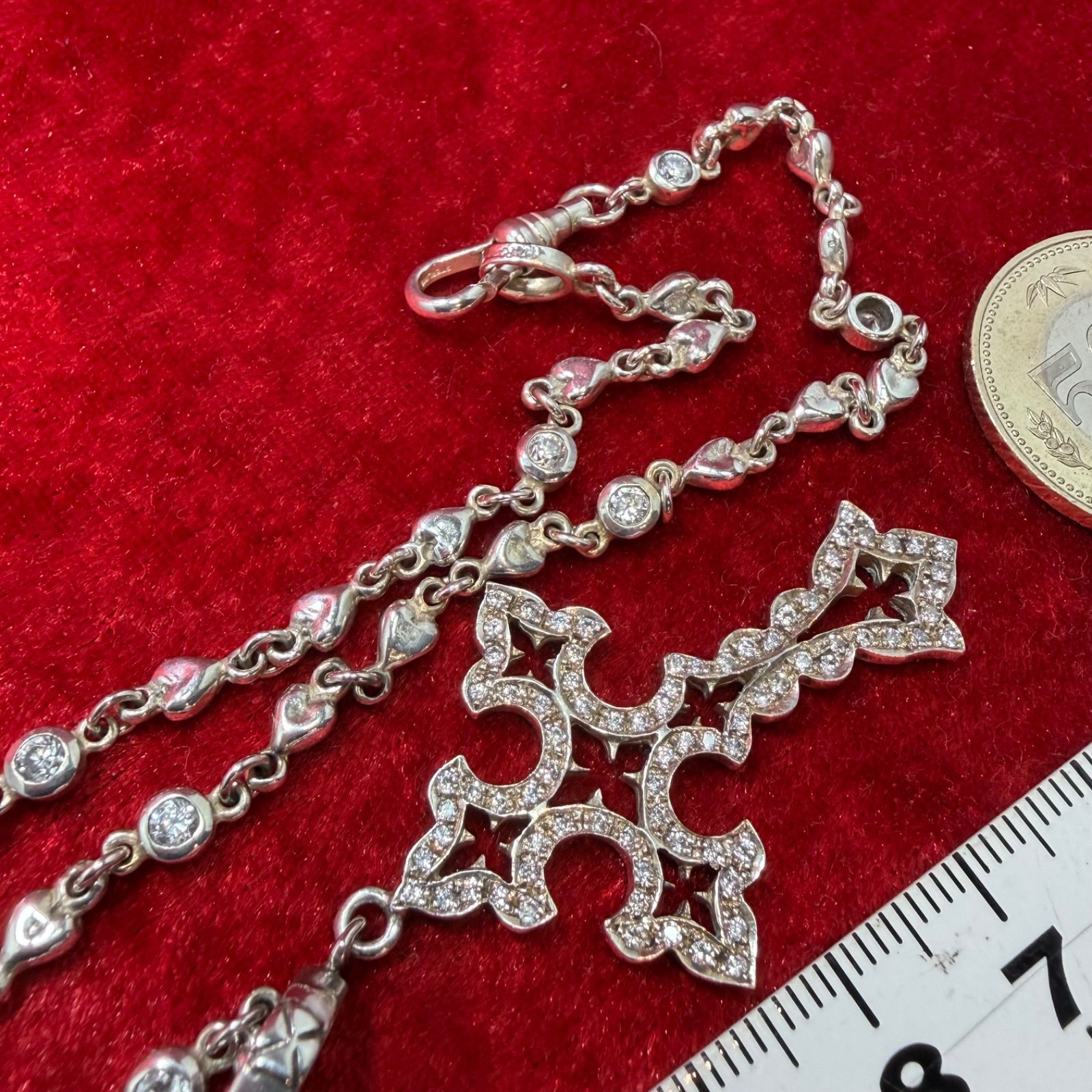 美品 ノートルダムクロス ネックレス 21.4g x41cm ローリーロドキン 