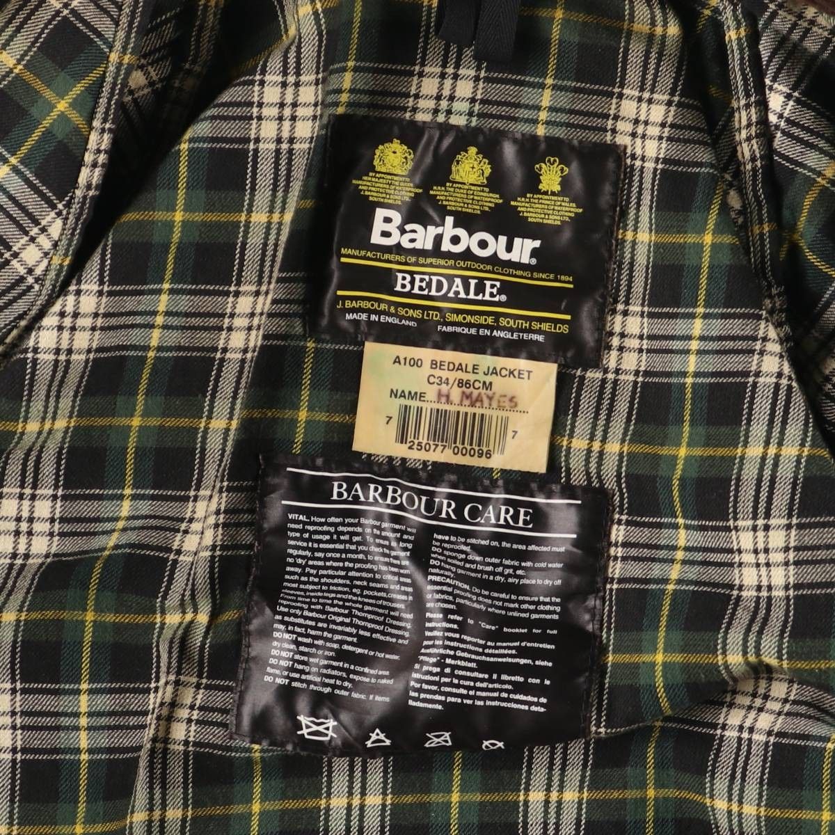 古着 00年代 バブアー Barbour BEDALE ビデイル 旧3ワラント ワックス 