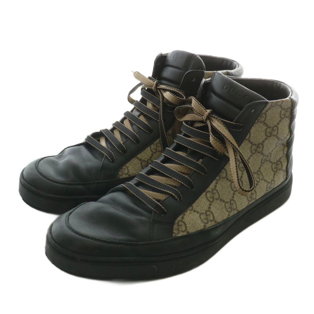 グッチ GUCCI スニーカー PVC レザー ハイカット GGスプリーム ロゴ 9