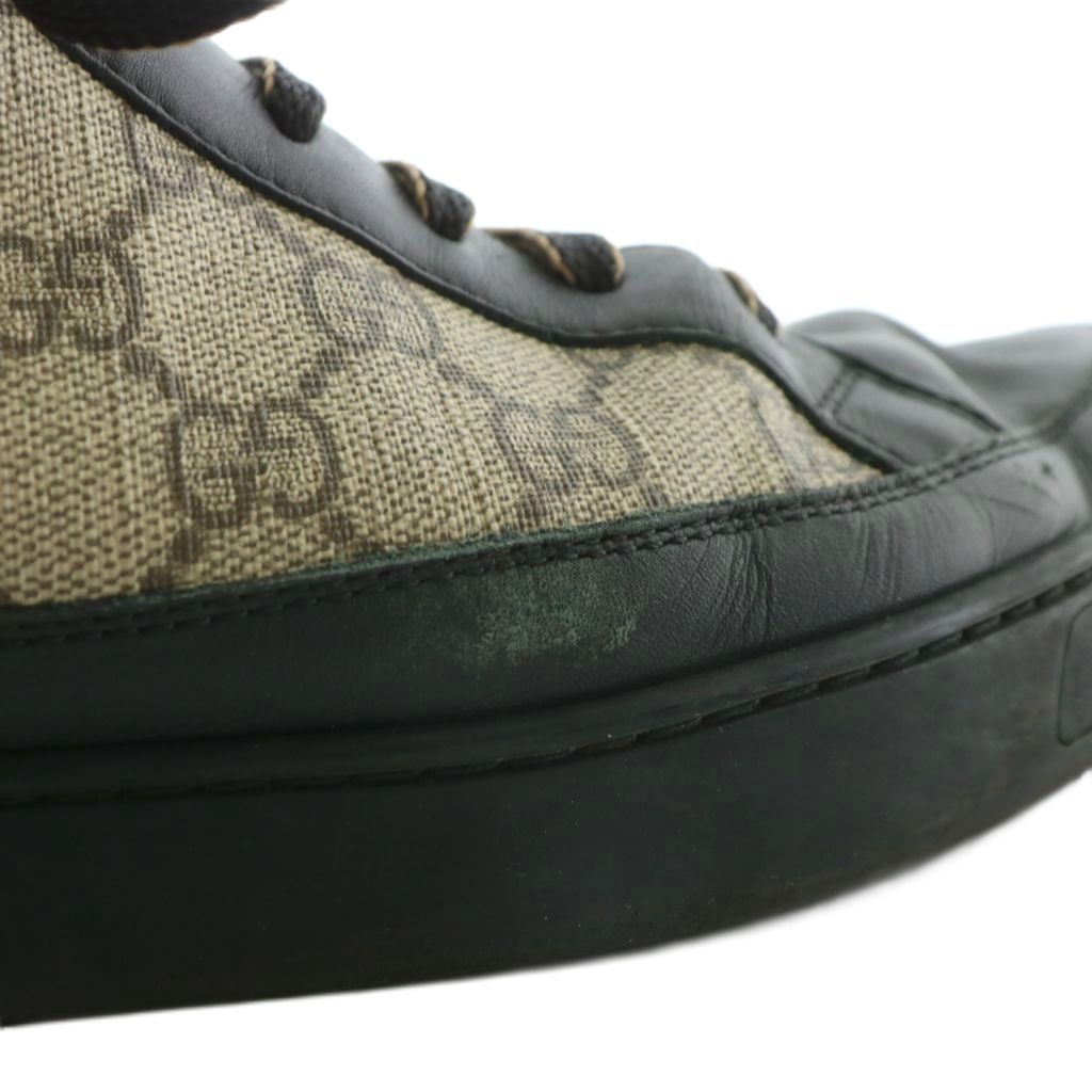 グッチ GUCCI スニーカー PVC レザー ハイカット GGスプリーム ロゴ 9