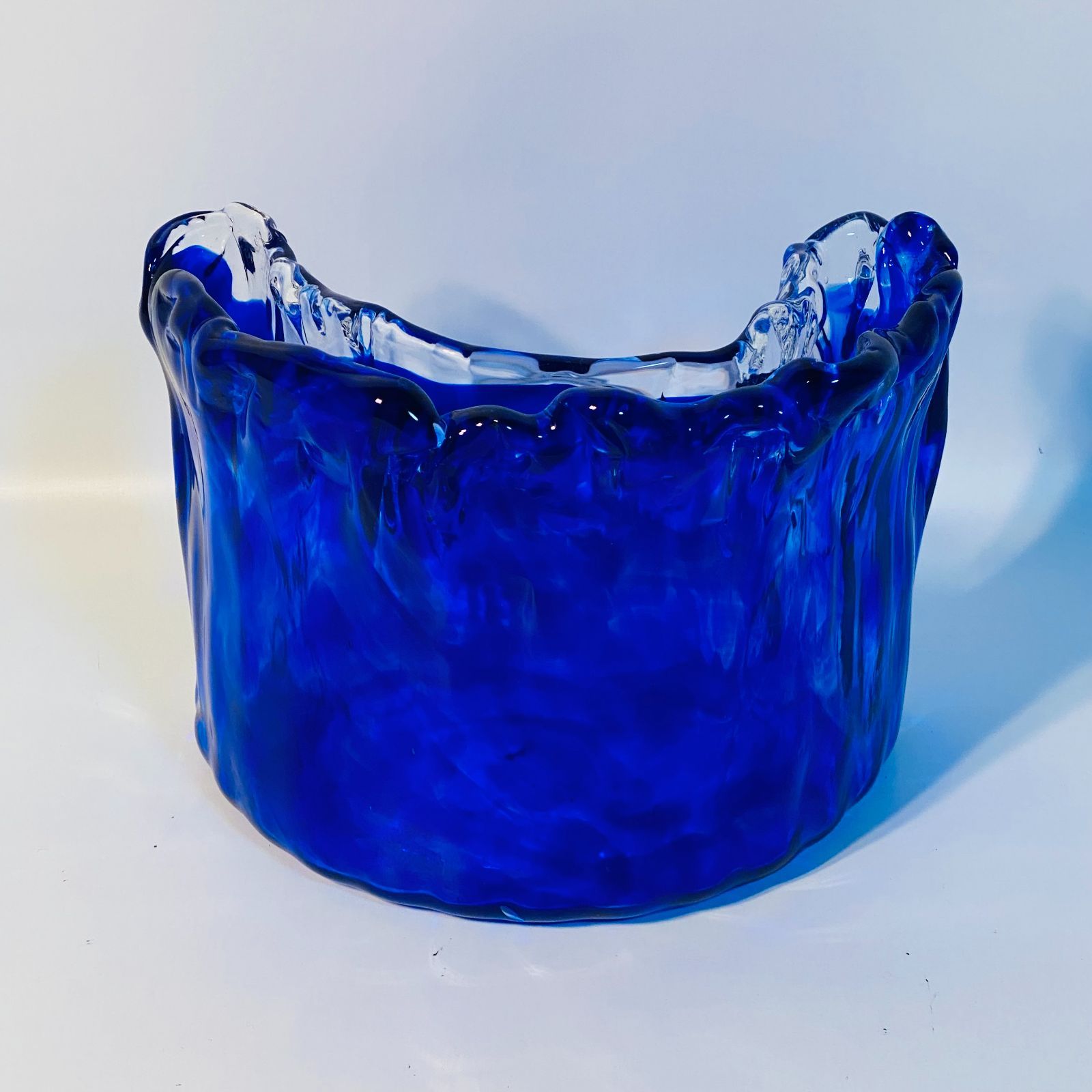 花瓶 藍曲 花器 華道 花道 お花 生け花 花立 花入 水盤 水器 送料込み