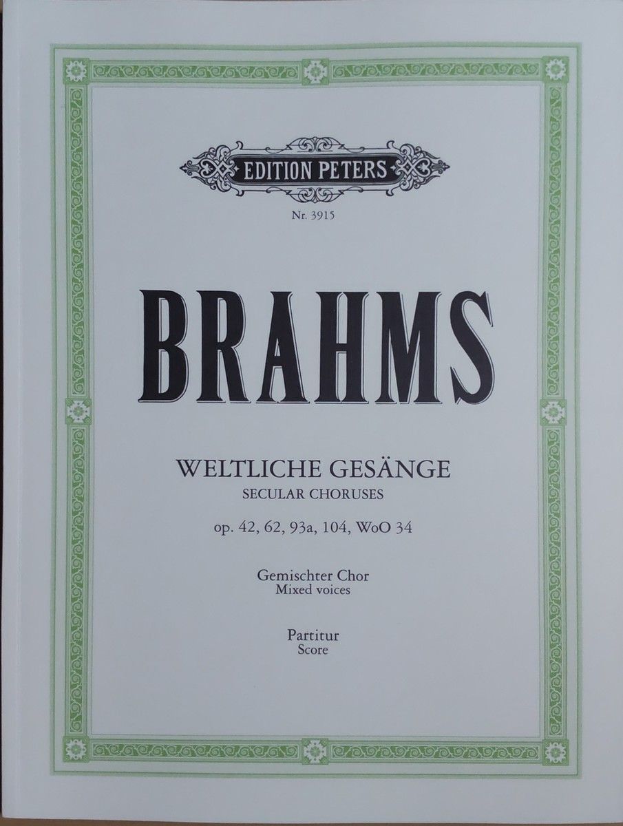 ブラームス 無伴奏世俗合唱曲集 (混声合唱) 10点 輸入楽譜 Op. 42, 62