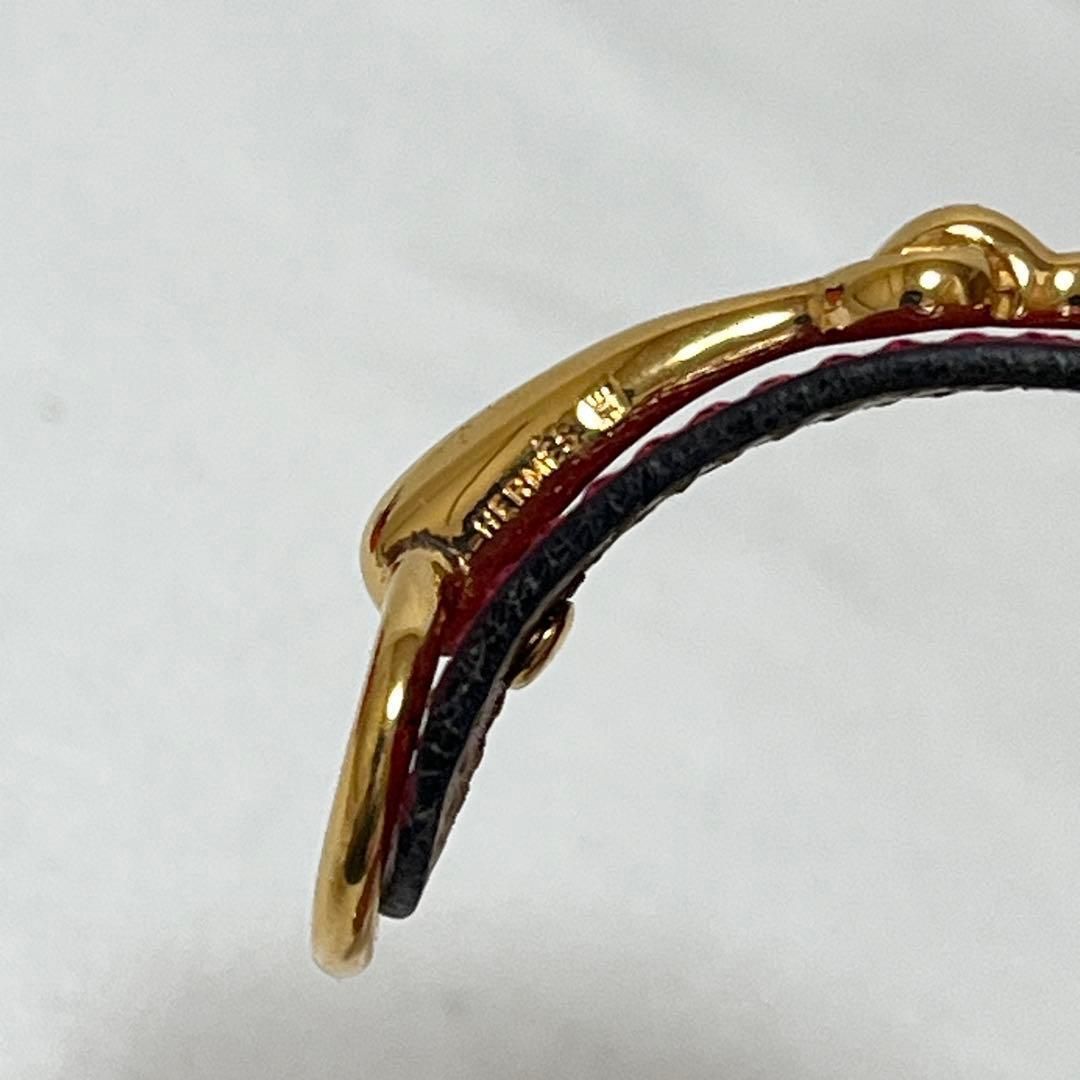 HERMES エルメス ホースビット バングル クシュベル レザー ルージュ