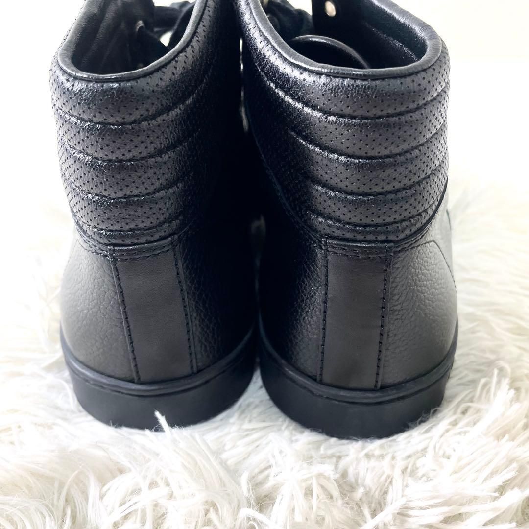グッチ GUCCI ハイカットスニーカー 25.5cm シェリーライン ブラック