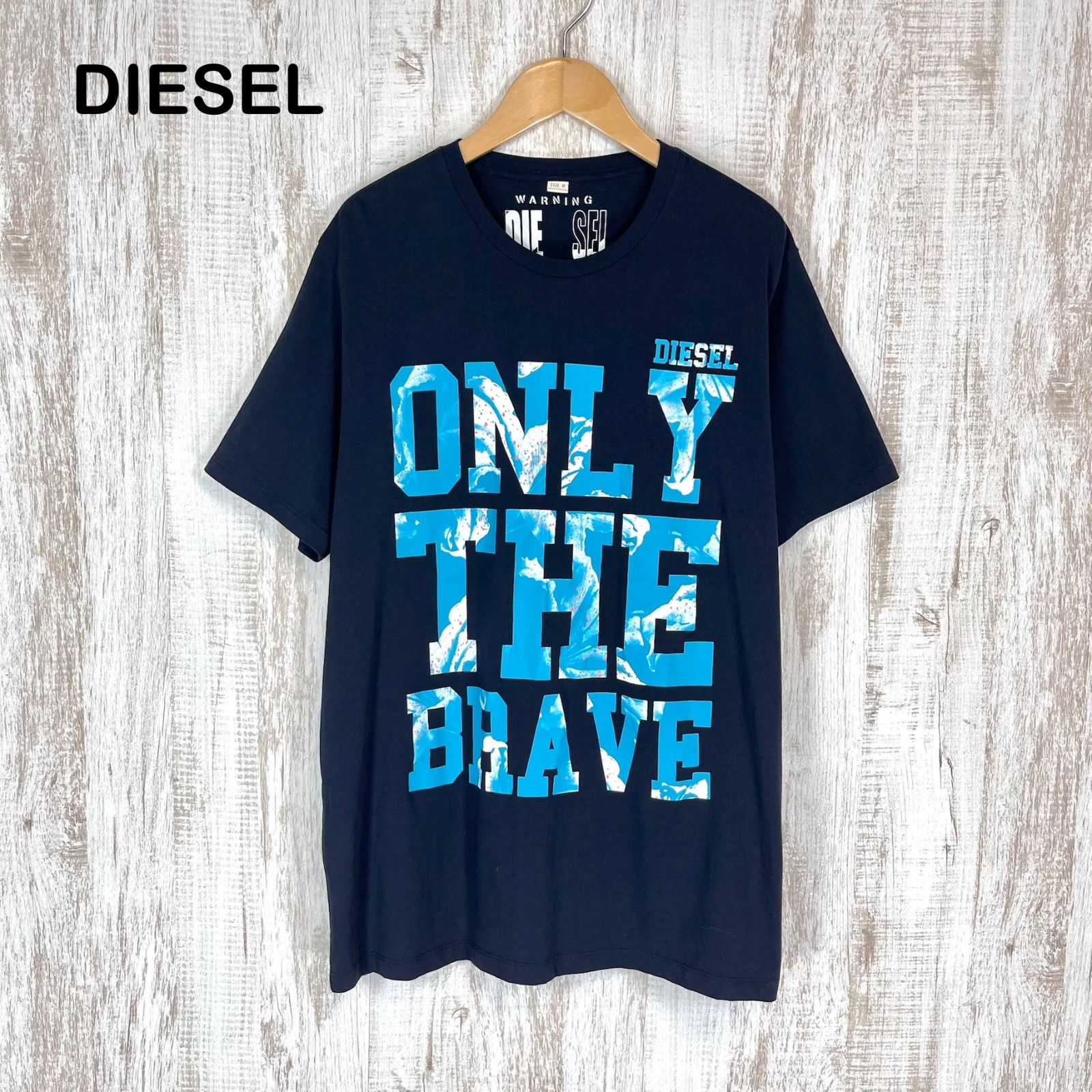 DIESEL ディーゼル グラフィック プリント Tシャツ ネイビー メンズ 