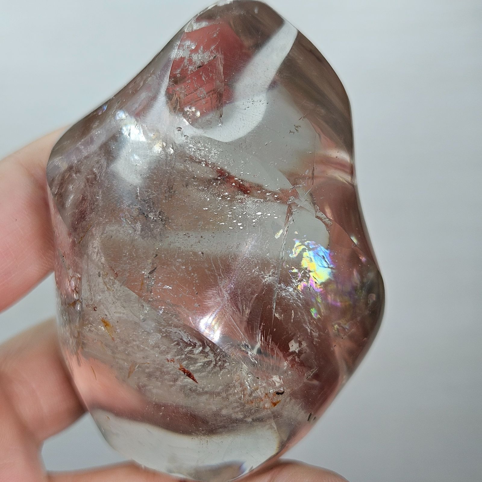 虹入りライモナイトインクォーツ✨フレイム✨炎🔥フリーフォーム