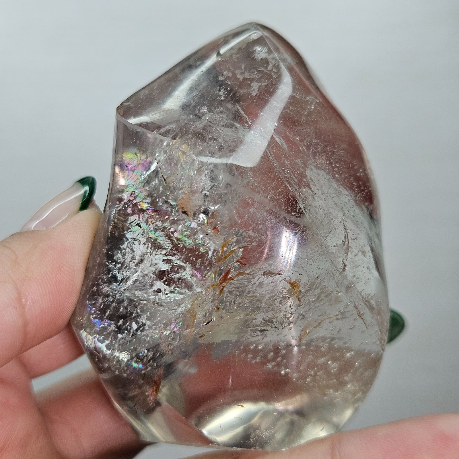 虹入りライモナイトインクォーツ✨フレイム✨炎🔥フリーフォーム