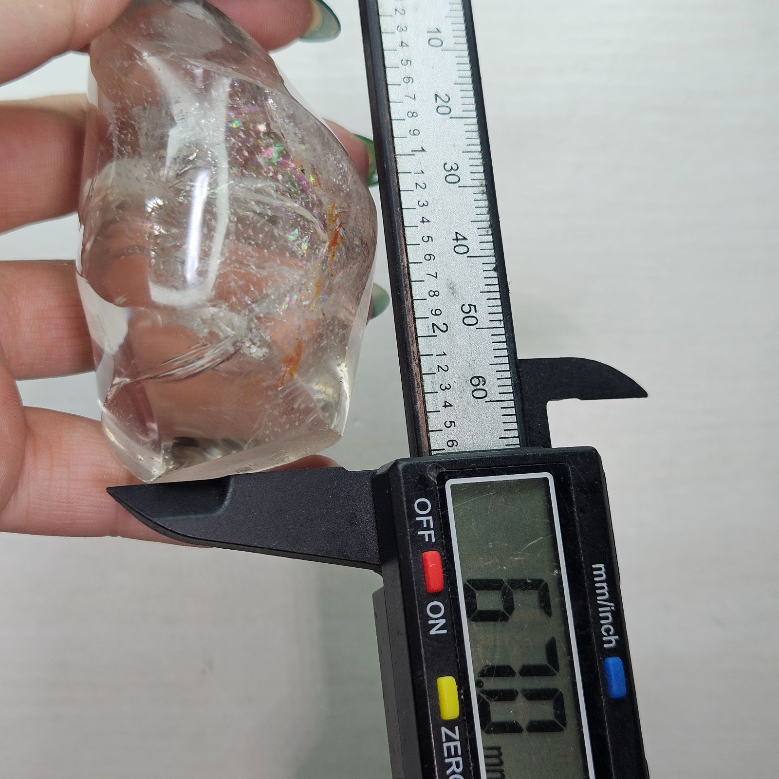 虹入りライモナイトインクォーツ✨フレイム✨炎🔥フリーフォーム