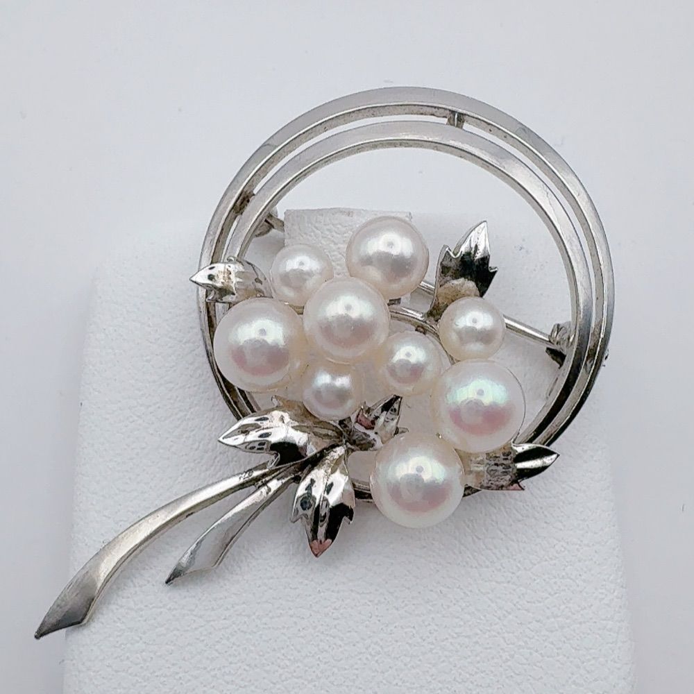 ミキモト MIKIMOTOアコヤ真珠ブローチ silver - メルカリ