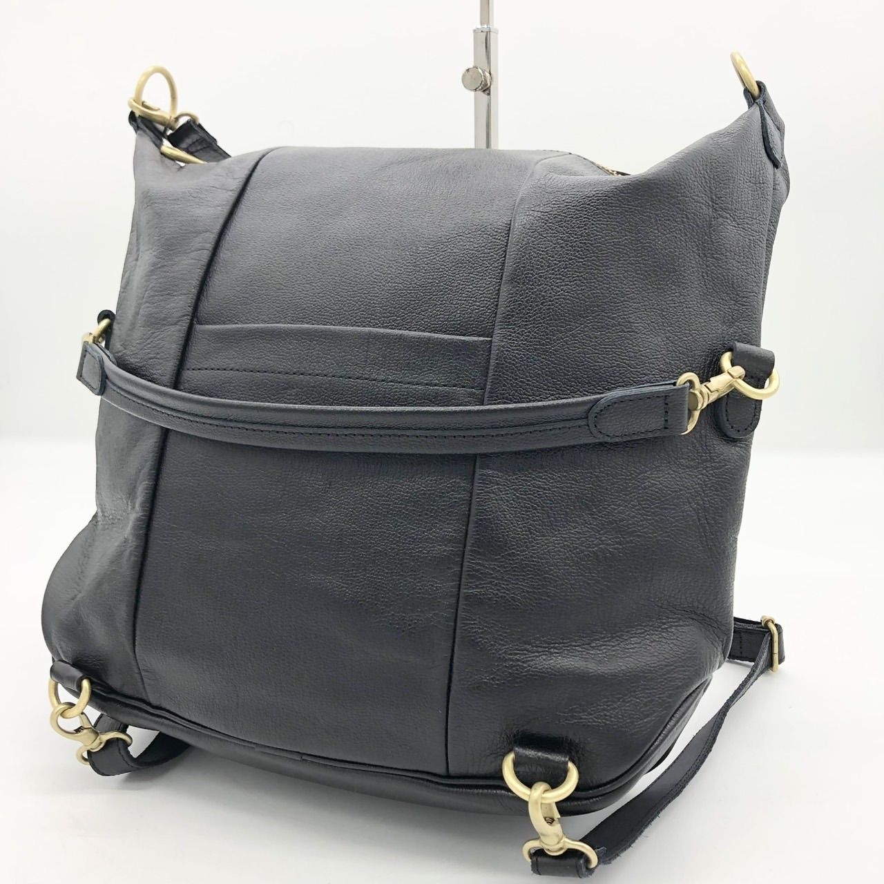 kissora キソラ 3WAYバッグ リュック ショルダー レザー 黒 中古 