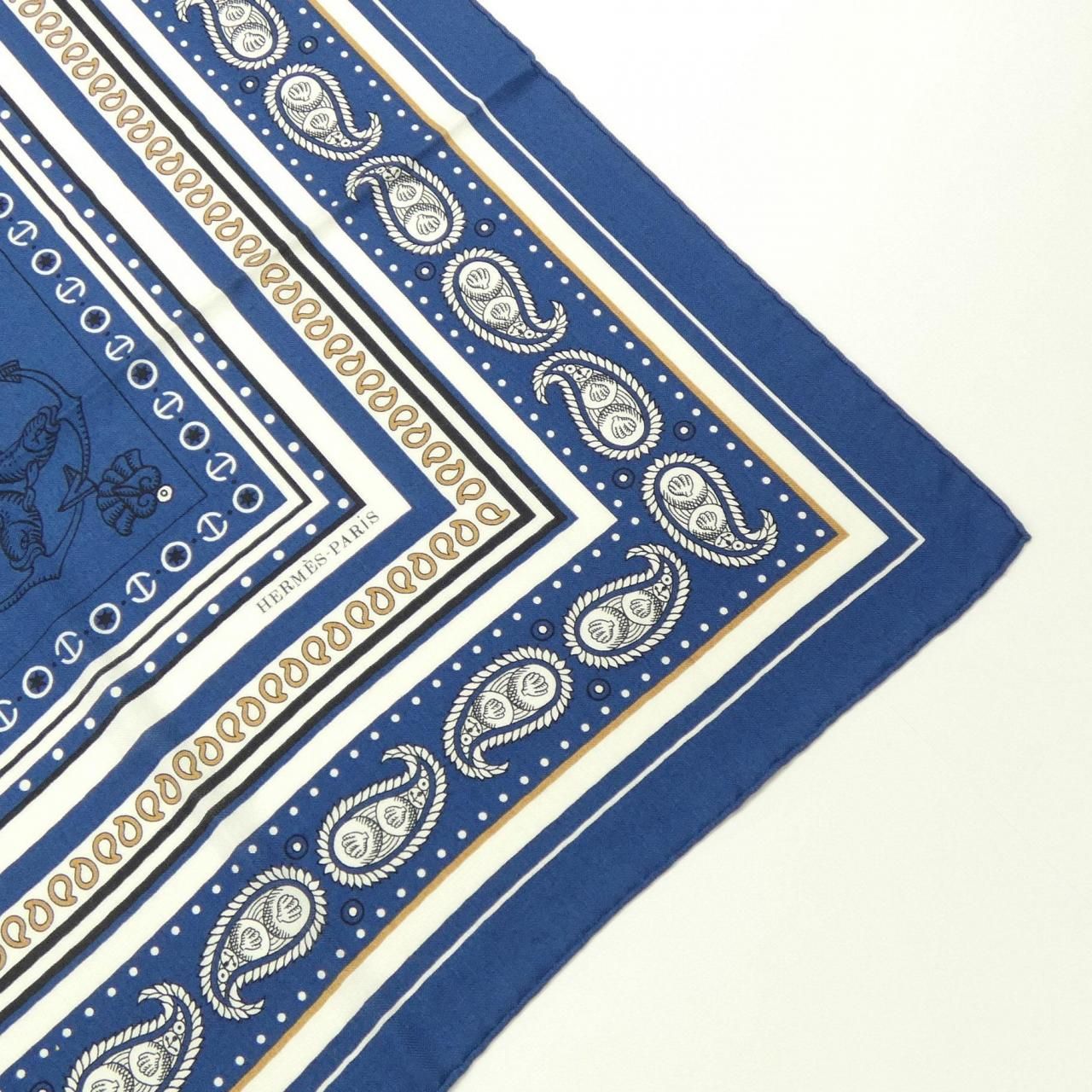 エルメス HERMES TATOUAGES MARINS BANDANA H243374S カレジェアン140