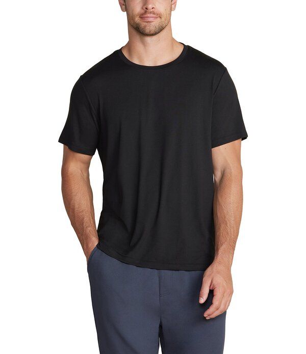 ベアフットドリームス メンズ トップス シャツ Barefoot Dreams Malibu CollectionR Short Sleeve Sleep Shirt Black ブラック