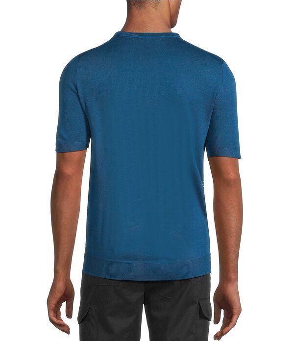 ムラノ メンズ アウター ニット・セーター クルーネック Murano Interdimensional Collection Open Knit Short Sleeve Crew Necknit Sweater Midnight Green グリーン