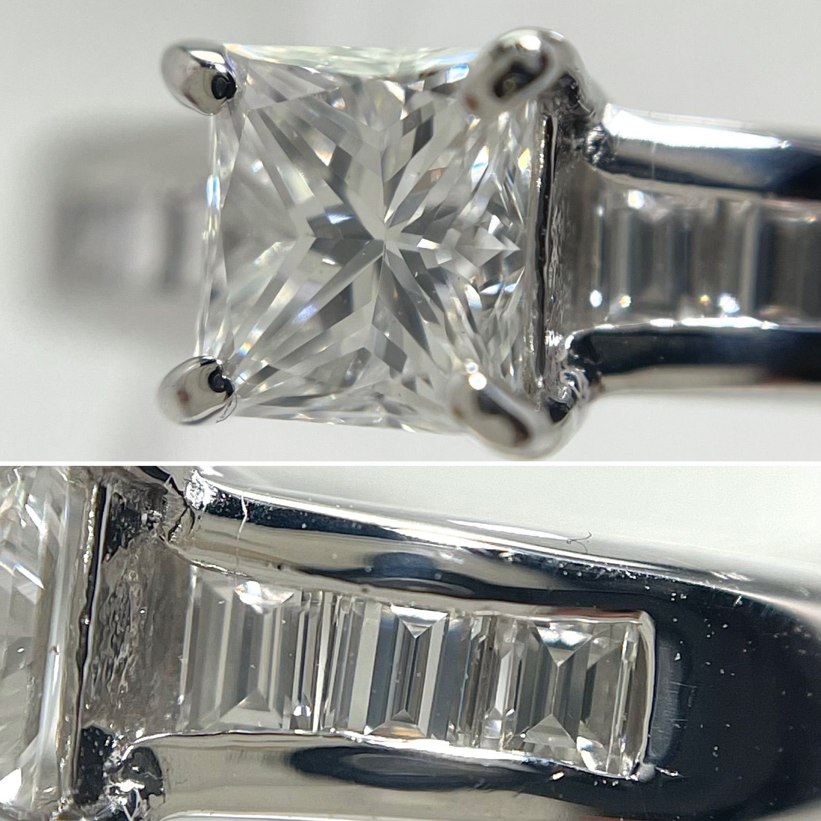 ダイヤ リング ダイヤモンド 指輪 一粒 プラチナ Pt850 プリンセス 8号