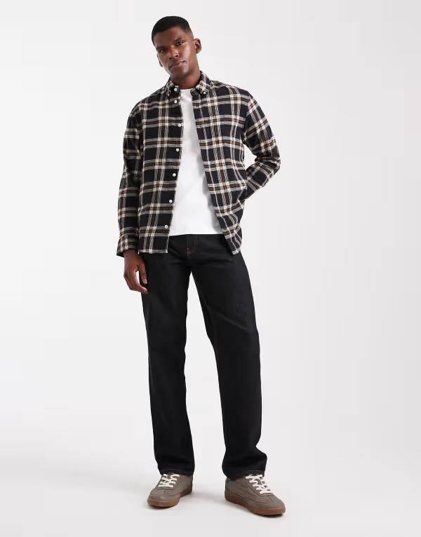 ジャック アンド ジョーンズ メンズ トップス シャツ Jack Jones plaid shirt Black ブラック