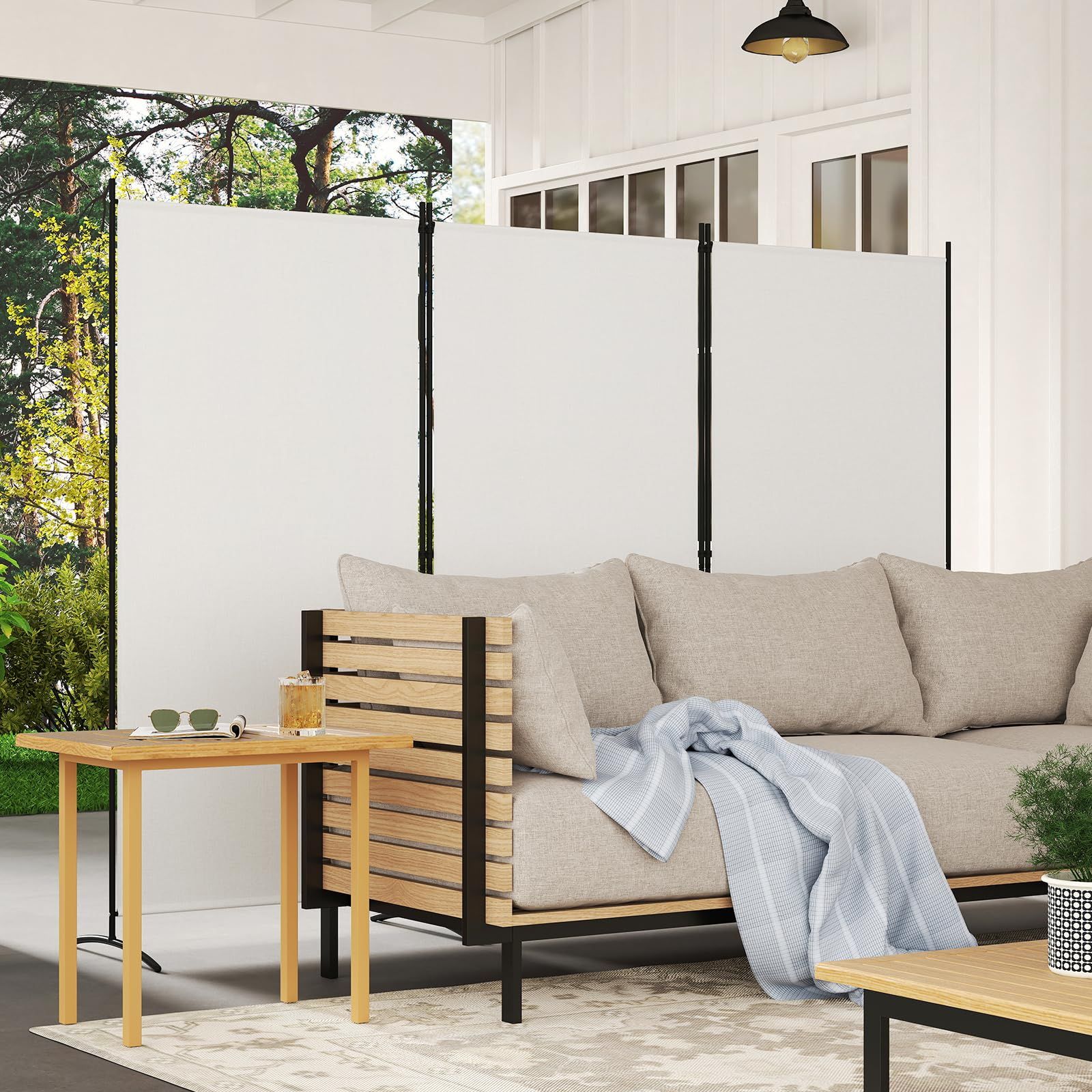 在庫処分 幅260cm 高さ183cm 間仕切り 3連 折りたたみ 布タイプ 目隠し