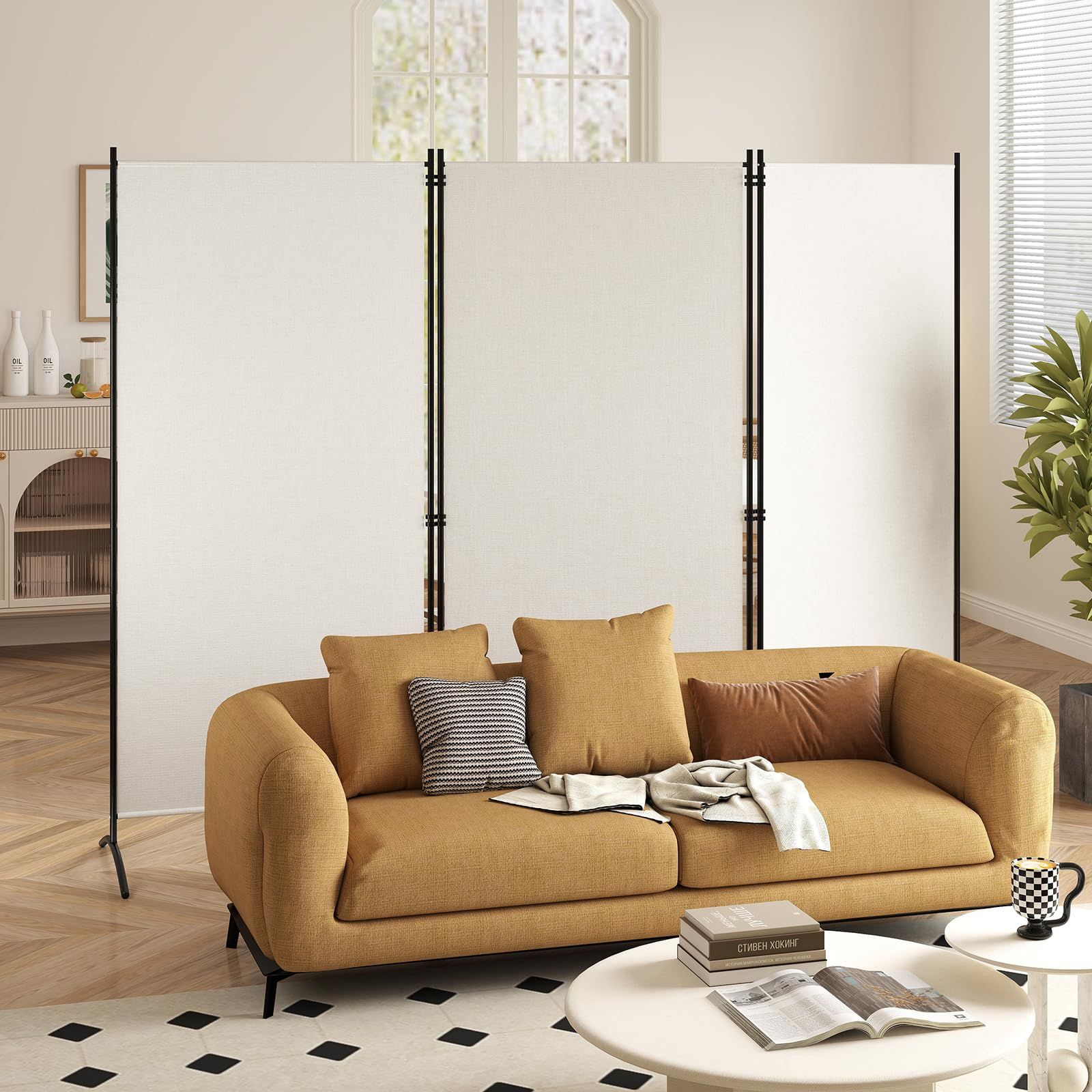 在庫処分 幅260cm 高さ183cm 間仕切り 3連 折りたたみ 布タイプ 目隠し