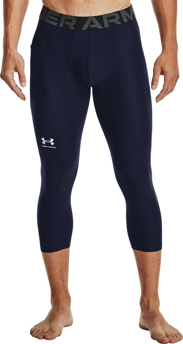アンダーアーマー メンズ ボトムス カジュアルパンツ レギンス Under Armour Mens HeatGearmour 34 Leggings Midnight NavyWhite ホワイト