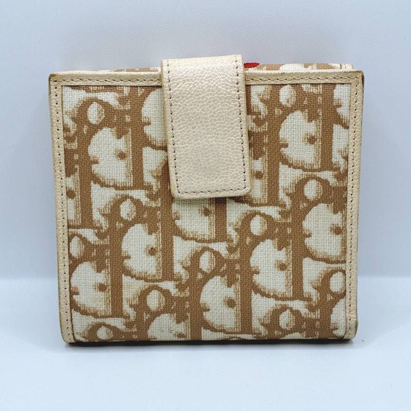 クリスチャンディオール トロッター柄長財布 二つ折り PVCレザー ナンバリング Christian Dior クリスチャンディオール 二つ折り財布 花柄刺繍