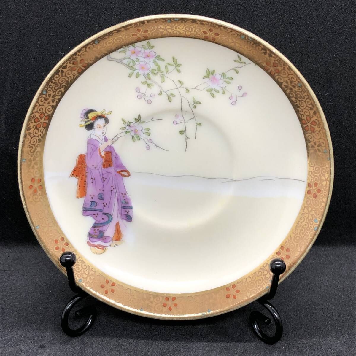 オールドノリタケ 金彩 美人風景画 カップ ＆ ソーサー アンティーク