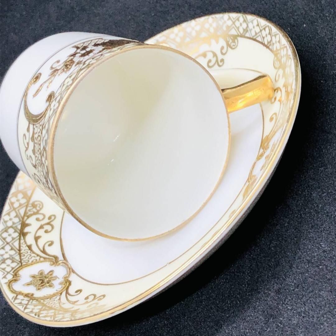 オールドノリタケ 金盛上花籠装飾図紋 カップ＆ソーサー 英国里帰り
