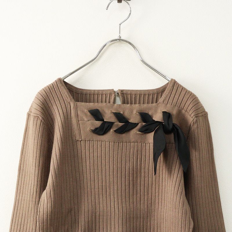 美品 レッセパッセ 2way ロングコート ツイード 袖フォックスファー 38 